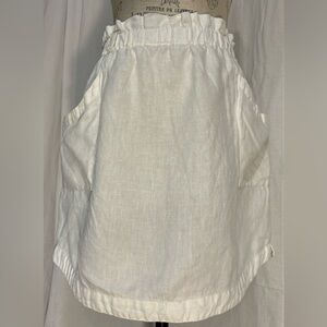 Hatley Women’s White Linen Skirt With Front Pockets Size Small